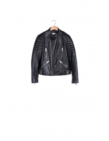 Blouson biker en cuir matelassé online