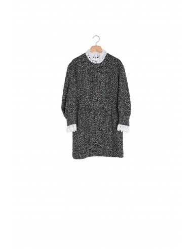 Robe en tweed à galon au col offre 