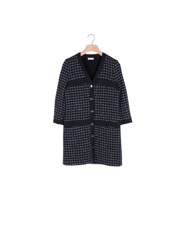 Robe manteau courte en tweed destockage